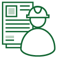 A green icon with a person in a hard hat.